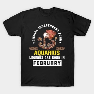 Zodiac Aquarius: Born In February T-Shirt